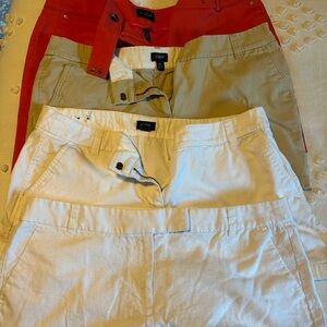 J. Crew Chino Shorts Set - Scarlet, Beige, Ivory
